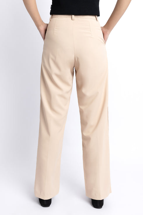 The Beige Straight Fit Pants